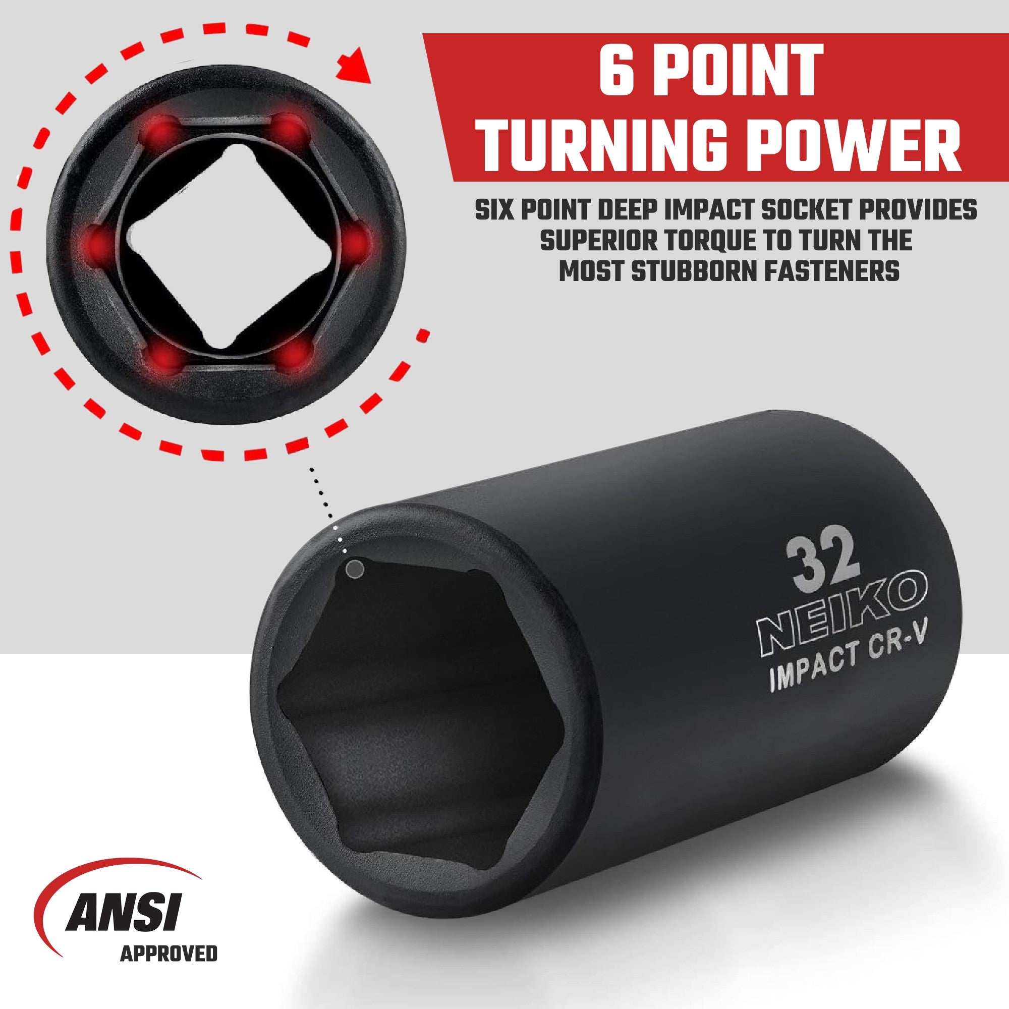 3/8"-Drive Impact Socket Set, SAE Sizes 5/16" to 3/4" & Metric Sizes 8 mm to 19 mm (44-Piece)