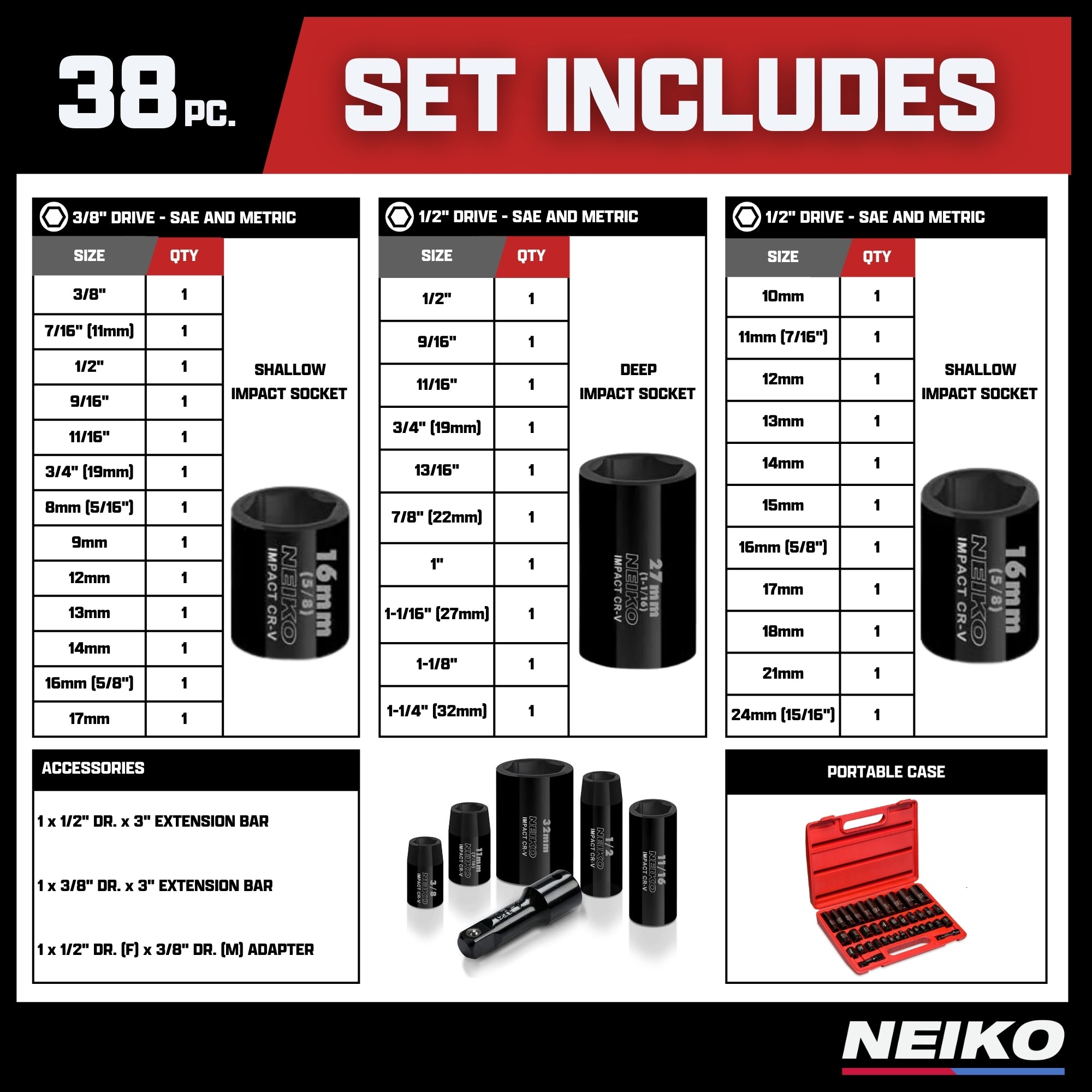NEIKO 3/8