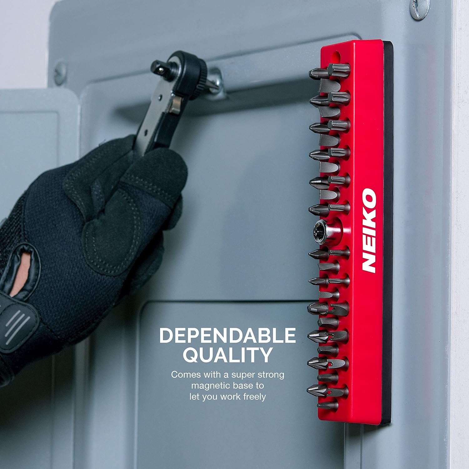 Hex Bit Holder Rack with Strong Magnetic Base, 37 Hole Bit Storage