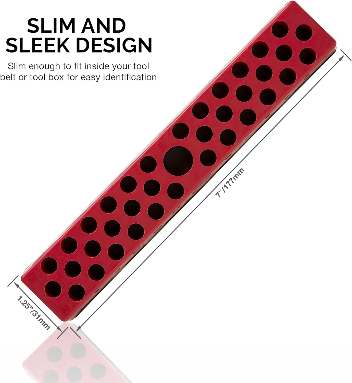 Hex Bit Holder Rack with Strong Magnetic Base, 37 Hole Bit Storage