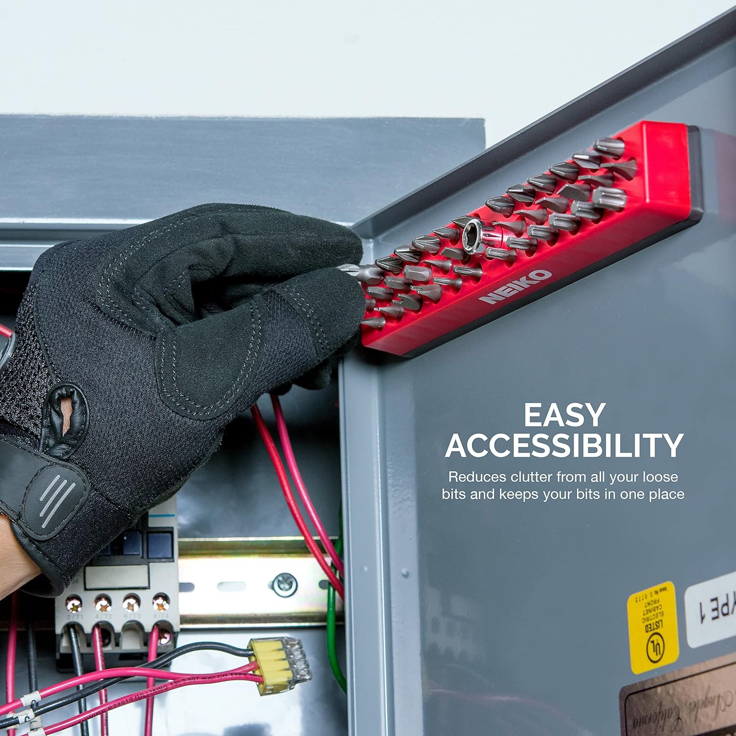 Hex Bit Holder Rack with Strong Magnetic Base, 37 Hole Bit Storage