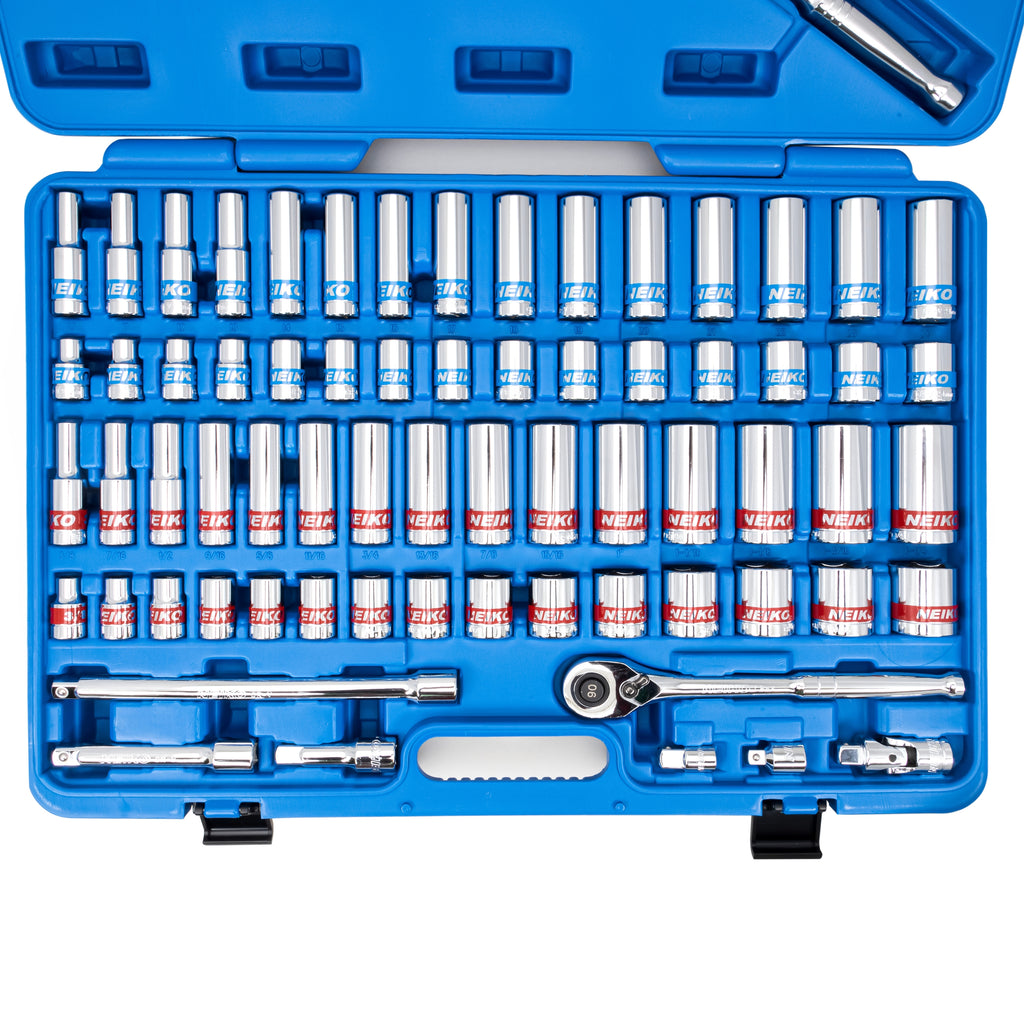 Neiko 02479A 1/2 Inch-Drive Colored Mechanics Tool Ratchet, Socket Set ...