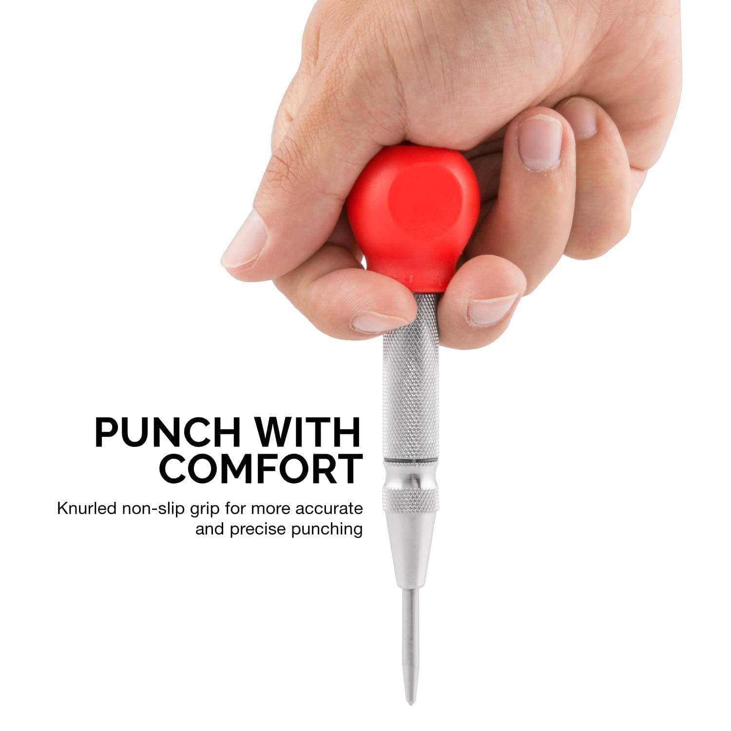 5" Automatic Center Punch — Adjustable Spring-Loaded, S2 Steel Tip