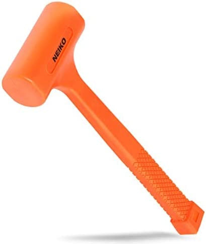 NEIKO 02847A 2 LB Dead Blow Hammer, Neon Orange | Unibody Molded | Checkered Grip | Spark and Rebound Resistant