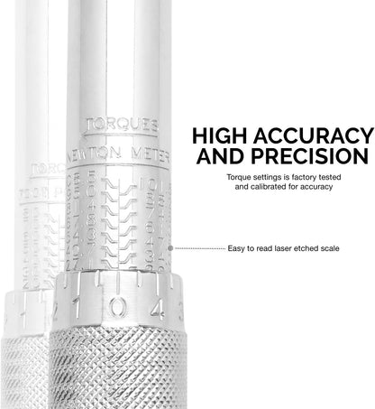 3/8” Drive Adjustable Click Torque Wrench – SAE, 10–80 ft-lb, Cr-V Steel