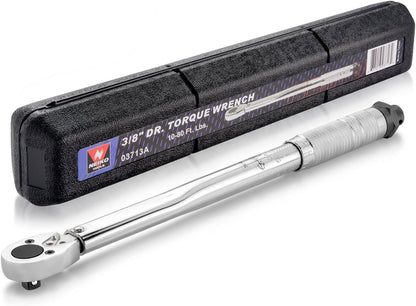 3/8” Drive Adjustable Click Torque Wrench – SAE, 10–80 ft-lb, Cr-V Steel