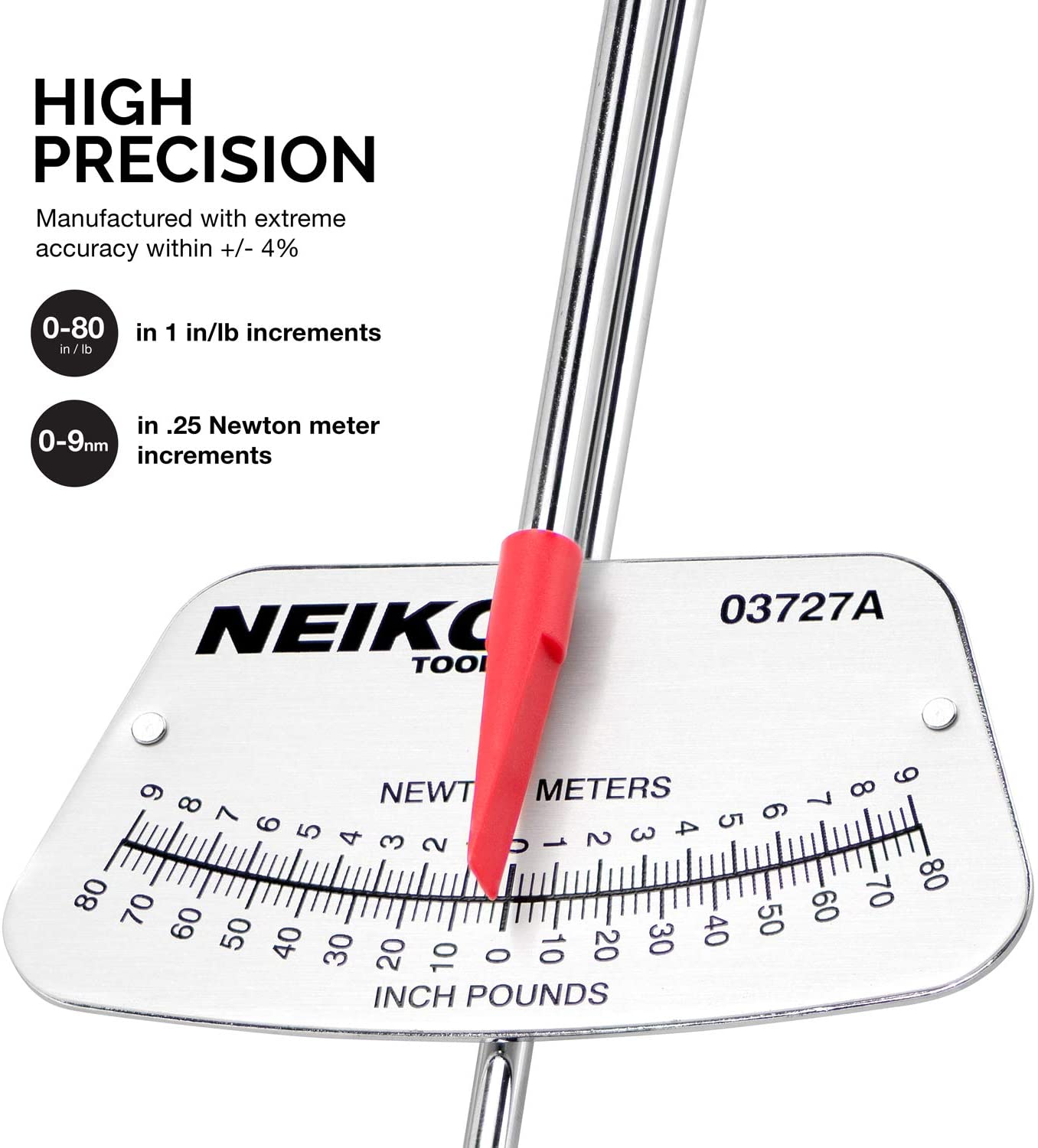 1/4"-Drive Beam Torque Wrench, SAE & MM Bicycle & Automotive Wrench