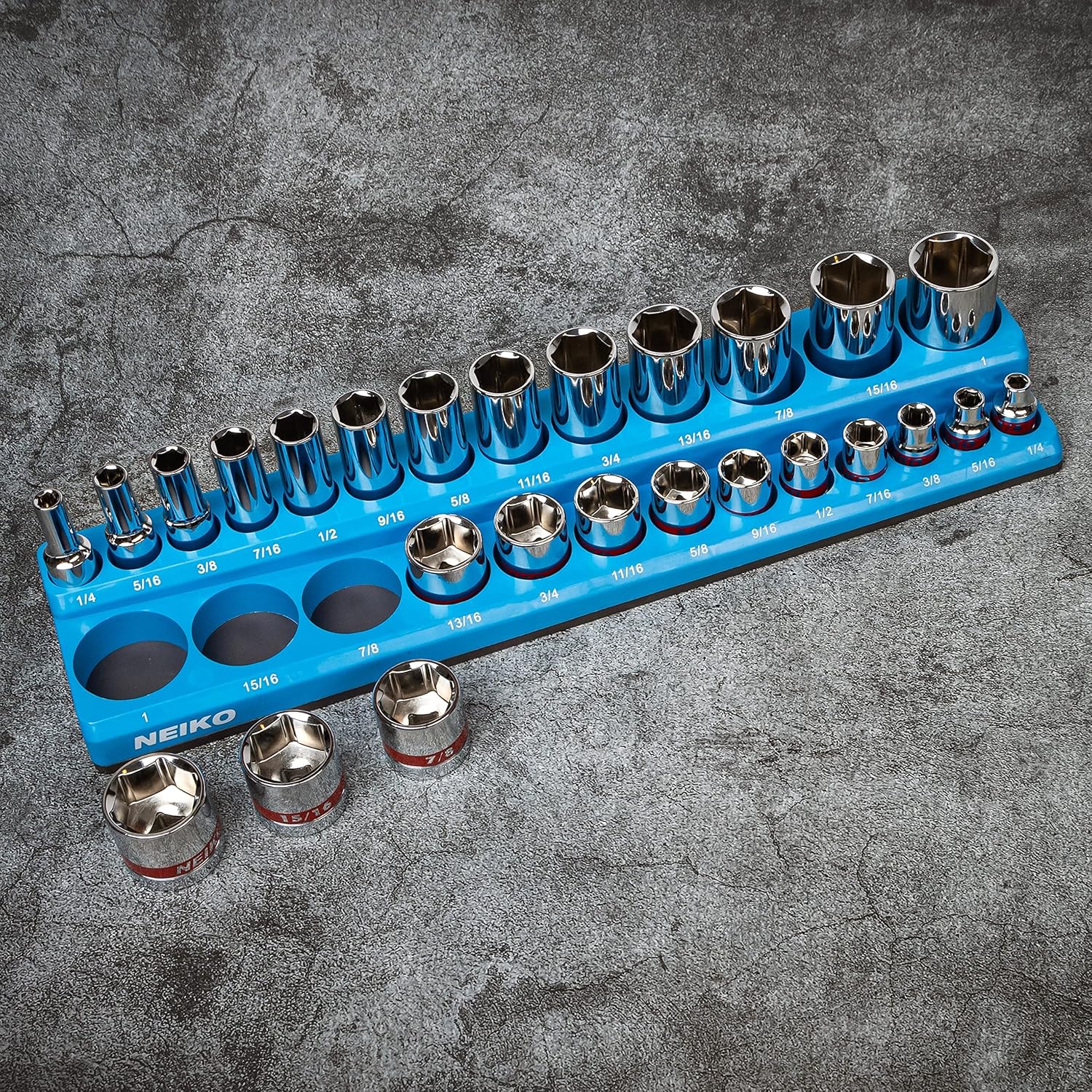 Magnetic Socket Holder – 3/8” Drive, SAE (1/4”–1”), Shallow & Deep Sockets