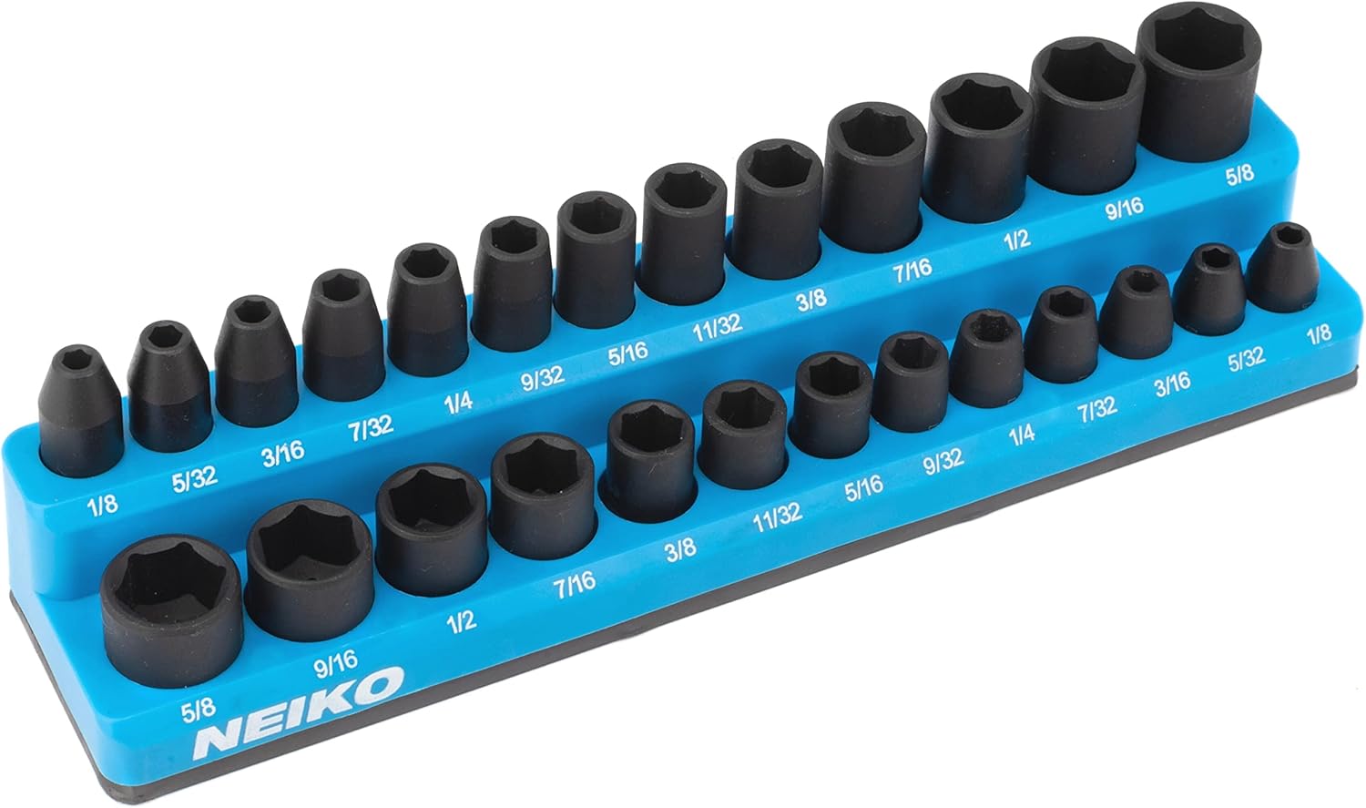 Magnetic Socket Holder – 1/4” Drive, SAE (1/8”–5/8”), Shallow & Deep Sockets