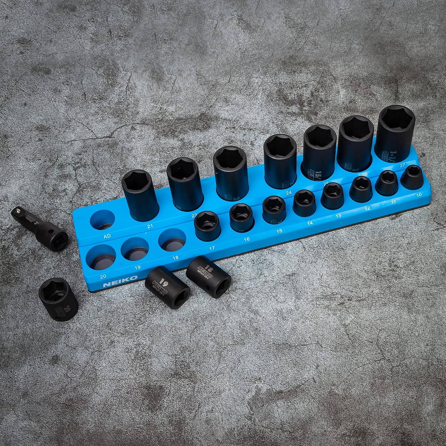 Magnetic Socket Holder – 1/2” Drive, Metric (10–27 mm), Shallow & Deep Sockets