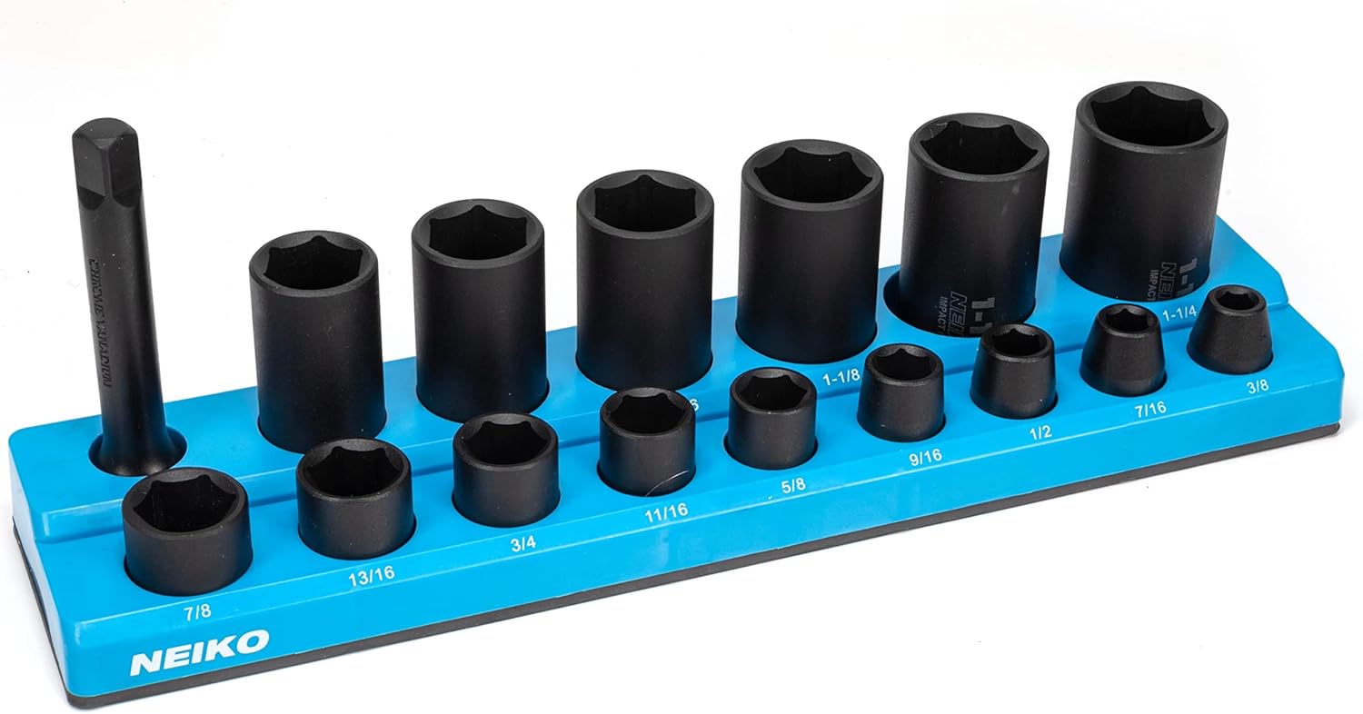 Magnetic Socket Holder – 1/2” Drive, SAE (3/8”–15/16”), Shallow & Deep Sockets