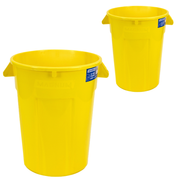 High-Vis Yellow 32-Gallon Heavy-Duty Trash Can (2-Pack)