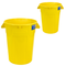 MAGNUM 32 Gallon Trash Can, High-Vis Yellow, Construction Grade, Heavy Duty Plastic, Jobsite Ready for Handling and Holding Garbage CMTC-C000-32Y02 (2 Pack)