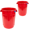 MAGNUM 55 Gallon Trash Can, High-Vis Red, Construction Grade, Heavy Duty Plastic, Jobsite Ready for Handling and Holding Garbage CMTC-C000-55R02 (2 Pack)