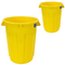 MAGNUM 55 Gallon Trash Can, High-Vis Yellow, Construction Grade, Heavy Duty Plastic, Jobsite Ready for Handling and Holding Garbage CMTC-C000-55Y02 (2 Pack)