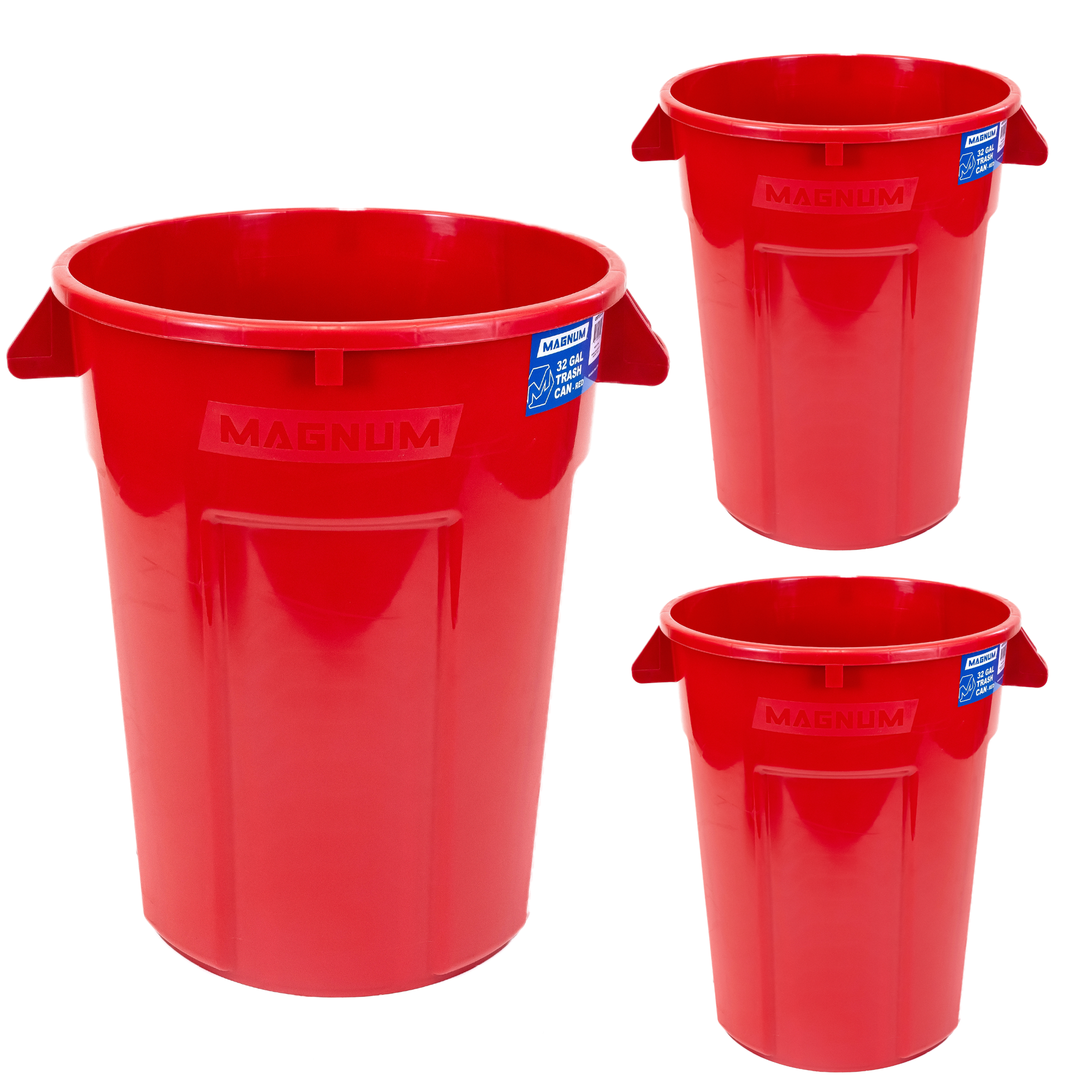 High-Vis Red 32-Gallon Heavy-Duty Trash Can (3-Pack)