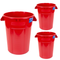 MAGNUM 32 Gallon Trash Can, High-Vis Red, Construction Grade, Heavy Duty Plastic, Jobsite Ready for Handling and Holding Garbage CMTC-C000-32R03 (3 Pack)