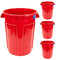 MAGNUM 55 Gallon Trash Can, High-Vis Red, Construction Grade, Heavy Duty Plastic, Jobsite Ready for Handling and Holding Garbage CMTC-C000-55R04 (4 Pack)