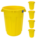MAGNUM 55 Gallon Trash Can, High-Vis Yellow, Construction Grade, Heavy Duty Plastic, Jobsite Ready for Handling and Holding Garbage CMTC-C000-55Y04 (4 Pack)