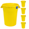 MAGNUM 32 Gallon Trash Can, High-Vis Yellow, Construction Grade, Heavy Duty Plastic, Jobsite Ready for Handling and Holding Garbage CMTC-C000-32Y05 (5 Pack)