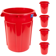 High-Vis Red 55-Gallon Heavy-Duty Trash Can (5-Pack)