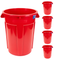 MAGNUM 55 Gallon Trash Can, High-Vis Red, Construction Grade, Heavy Duty Plastic, Jobsite Ready for Handling and Holding Garbage CMTC-C000-55R05 (5 Pack)