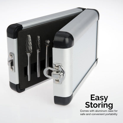 Carbide Rotary Burr Set – Double Cut, 1/4” Shank (8-Piece)