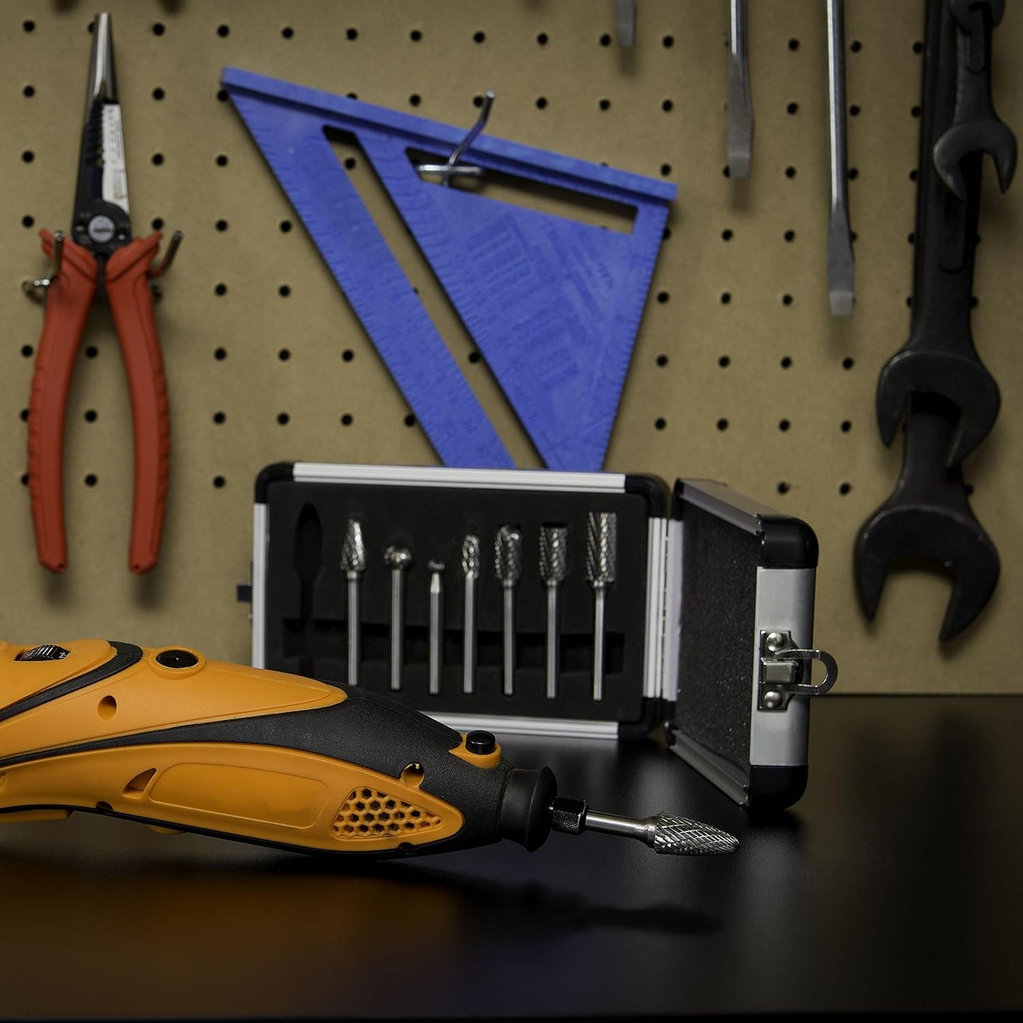 Carbide Rotary Burr Set – Double Cut, 1/4” Shank (8-Piece)