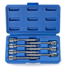 NEIKO 10062A 3/8" Drive Extra Long Tamperproof Torx Bit Socket Set 7 Piece TT10 to TT40 4-3/8” Length