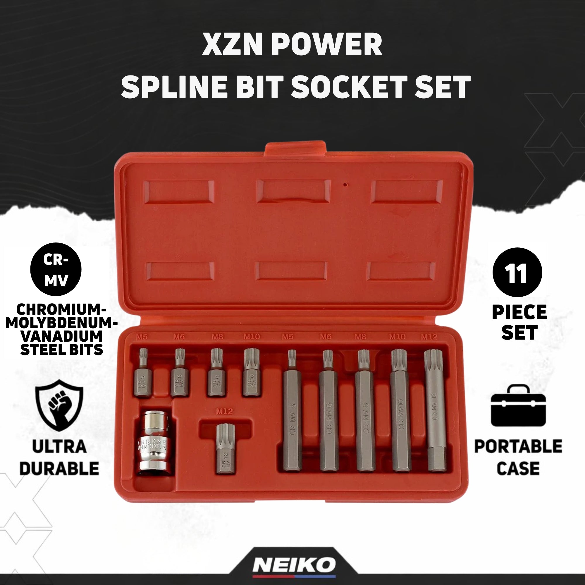NEIKO XZN Triple Square Spline Bit Socket Set Long & Shor – NEIKO®
