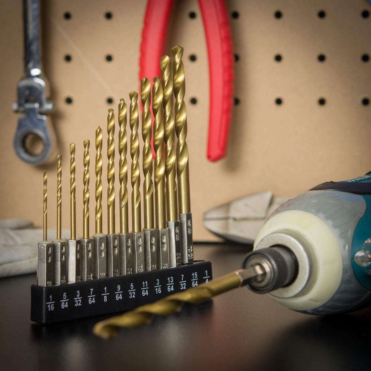 Metric Thread Tap Drill Bits Set Hex Shank Titaniu... - Grandado Metric Thread Tap Drill Bits Set Hex Shank Titaniu... - Grandado
