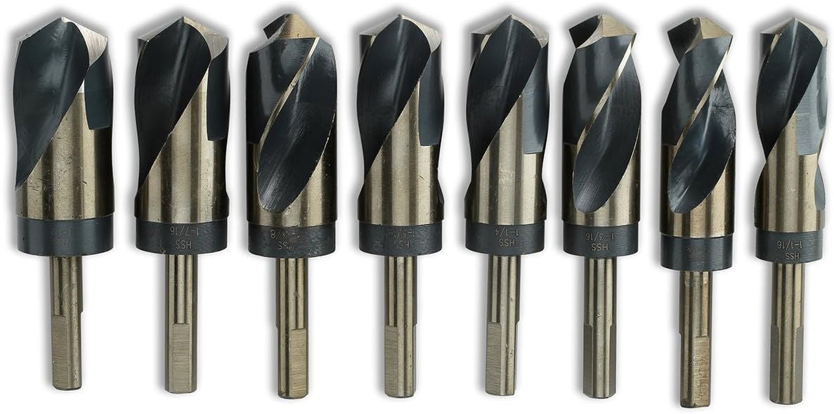 Silver & Deming Industrial Drill Bit Set – Multi-Size, 1/2” Shank (8-Piece)
