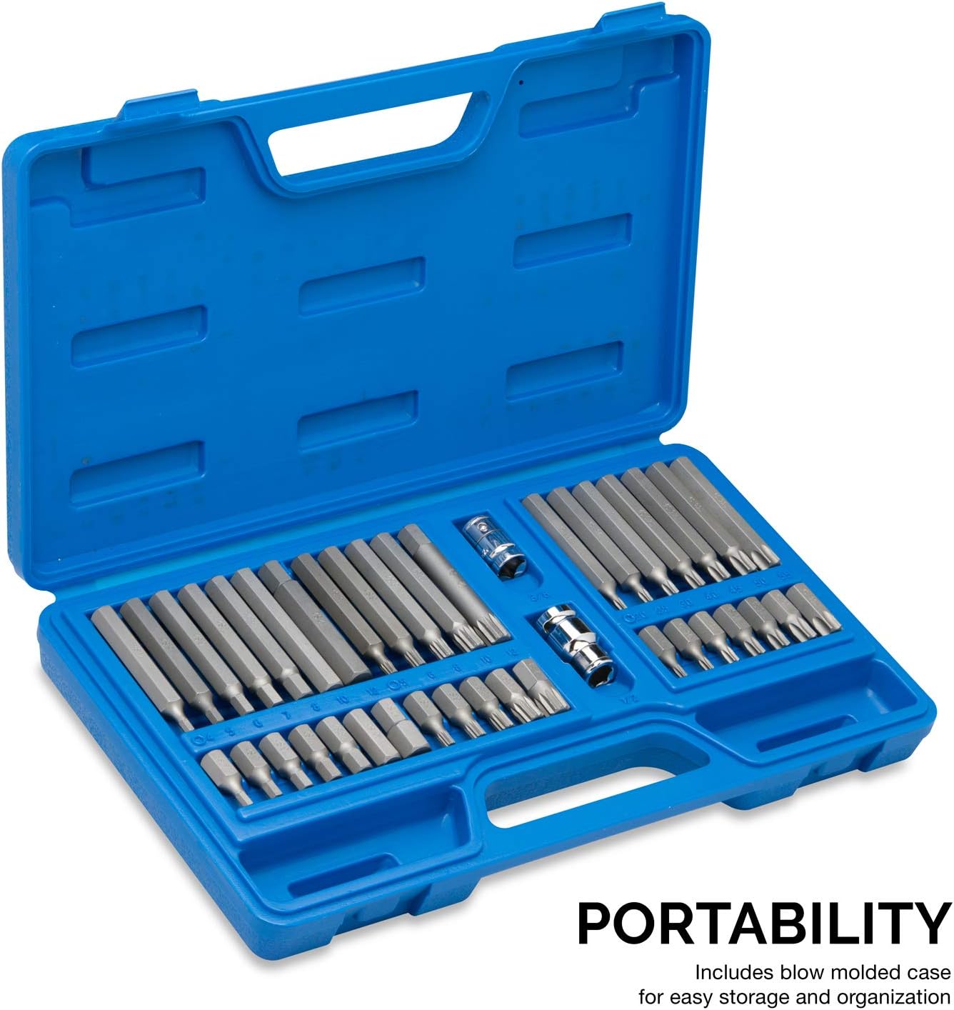Combination Socket Bit Set – XZN, Hex & Torx (40-Piece)