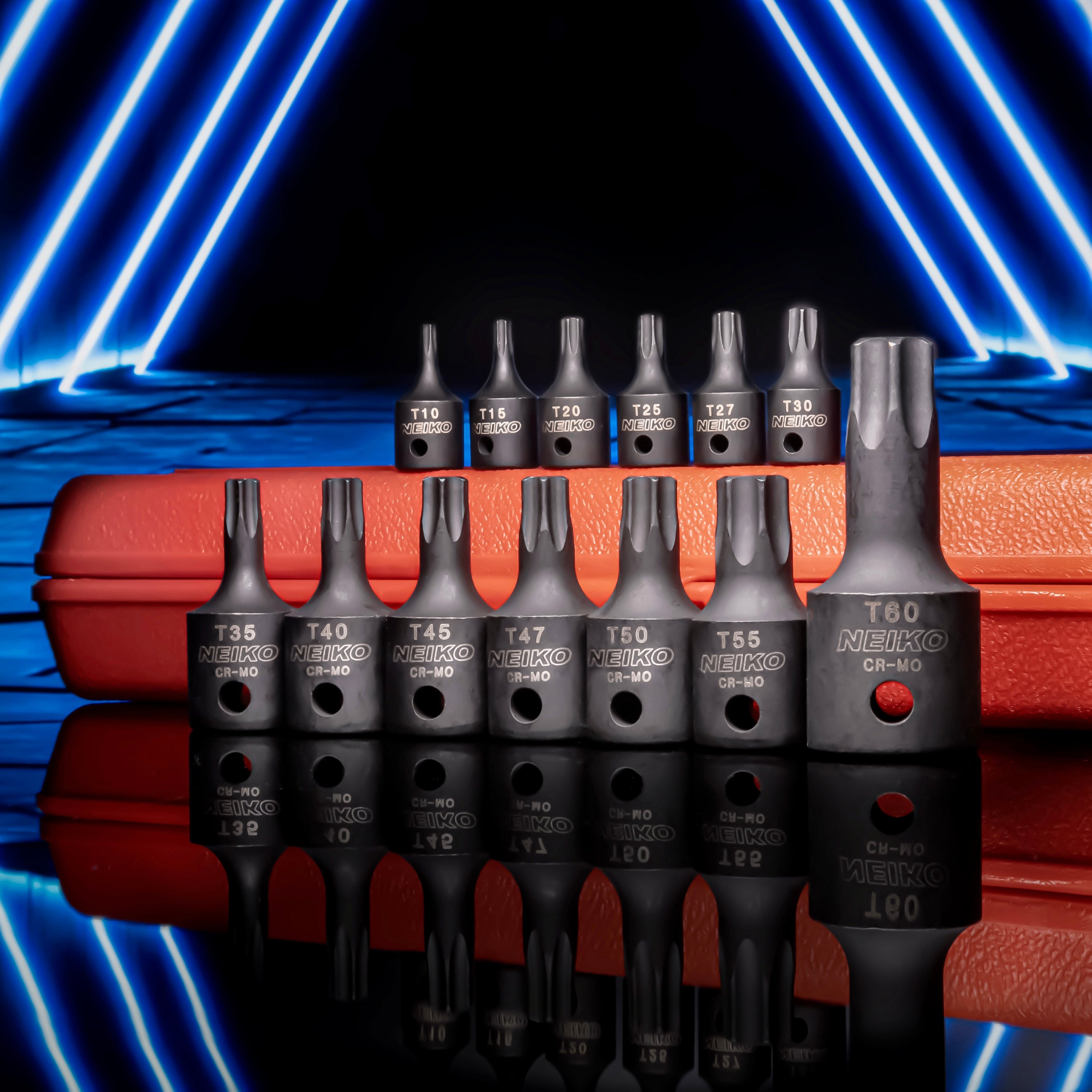 Impact Torx Bit Socket Set, 1/4", 3/8", & 1/2" Drive, 6 Point Star Sockets