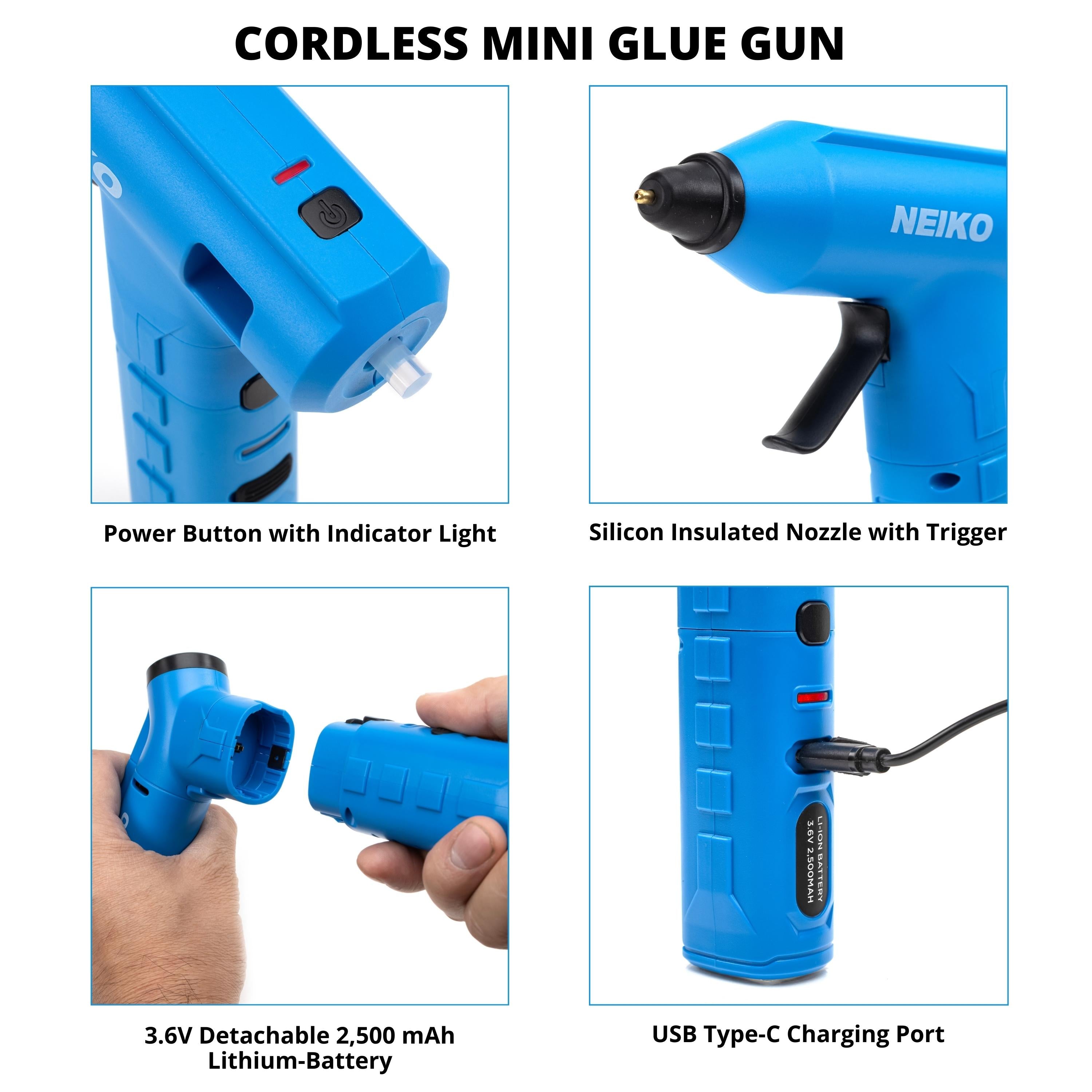 Rechargeable Cordless Glue Gun – 20W, Anti-Drip Nozzle