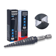 NEIKO 10601B Step Drill Bit, 13 Steps 1/8" to 1/2" Straight M35 Cobalt, AlTiSiN Coated, 1/4" Quick Change Step Bits for Steel, Metal, Wood, Plastic, Unibit Cone Drill Bits, Two Flute