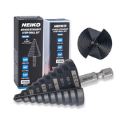 NEIKO 10613B Step Drill Bit, 10 Steps 1/4" to 1-3/8" Straight M35 Cobalt, AlTiSiN Coated, 1/4" Quick Change Step Bits for Steel, Metal, Wood, Plastic, Unibit Cone Drill Bits, Two Flute