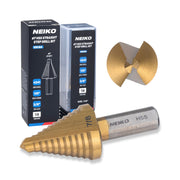 NEIKO 10618A Step Drill Bit, 1 Step 7/8" Straight High Speed Steel, Titanium Nitride Coated, 3/8" Tri-Flat Step Bits for Steel, Metal, Wood, Plastic, Unibit Cone Drill Bits, Two Flute