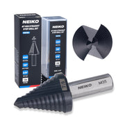 NEIKO 10618B Step Drill Bit, 1 Step 7/8" Straight M35 Cobalt, AlTiSiN Coated, 3/8" Tri-Flat Step Bits for Steel, Metal, Wood, Plastic, Unibit Cone Drill Bits, Two Flute