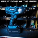 Neiko 10878A 1/2-Inch-Drive High-Torque Cordless Electric Impact-Wrench Kit with 20-Volt Lithium-Ion Charging Battery and 4 1/2-Inch-Drive Sockets