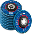 NEIKO 11143A 10 Pack Zirconia Flap Discs 4-1/2 for Angle Grinder, 60 Grit Flapper Wheel, Angled T29 Grinding Wheel 4.5 Inch Flap Disc, 7/8" Arbor Grinding Disc, Flap Wheel for Wood & Metal Sanding