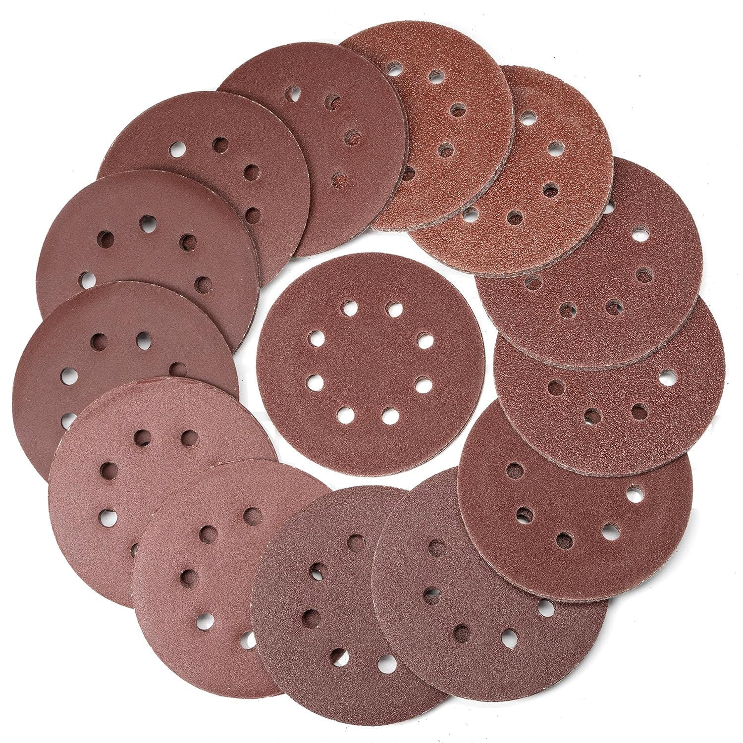 Sanding Discs for 5” Orbital Sander, Hook & Loop, Sandpaper Assortment with 40, 60, 80, 120 (72-Piece)