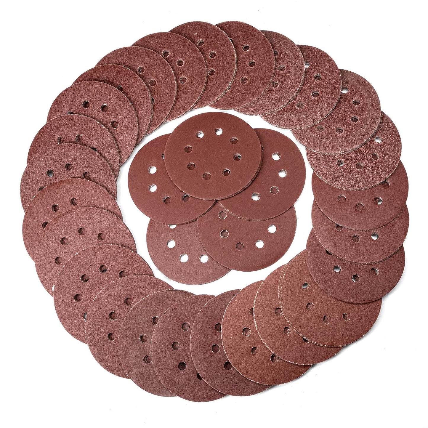 NEIKO 11271A 150 Piece Sanding Discs for 5” Orbital Sander, Hook and Loop, Sandpaper with 60, 80, 100, 120, 150, 180, 240, 320, 400, 600 Grit, Premium Aluminum Oxide, Solid Surface Sanding Pads