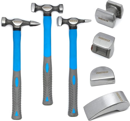 Auto Body Repair Hammer & Dolly Set – Drop-Forged Steel (7-Piece)