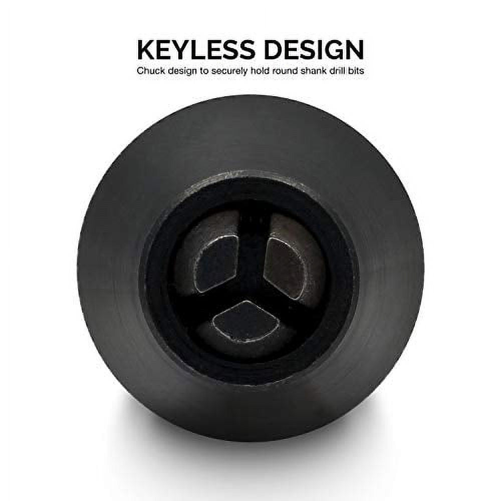 Keyless Drill Chuck for Impact Driver — 1/4" Hex Shank Adapter