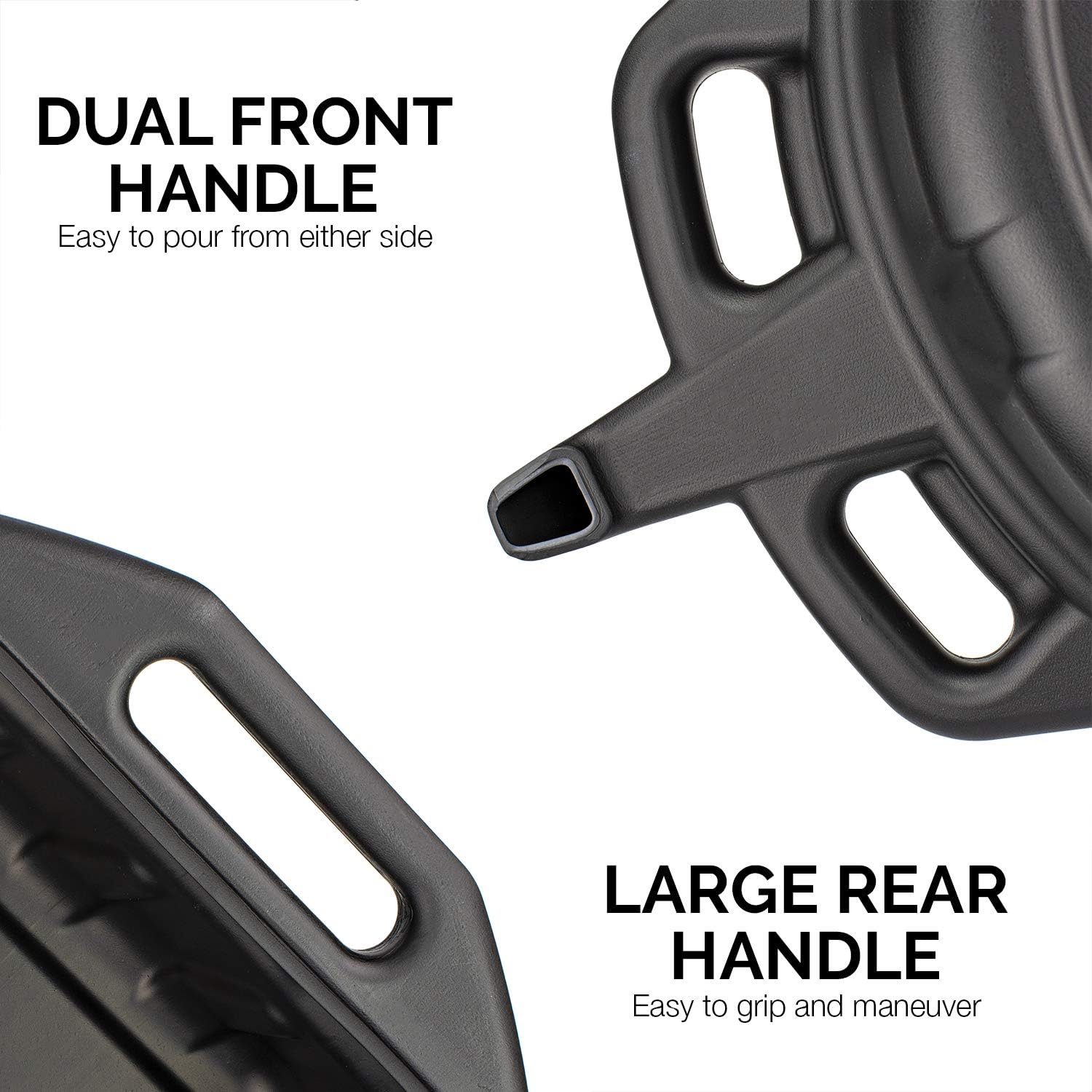 Oil Drain Pan — 2-Gallon (8L) Capacity, Anti-Splash, Black Plastic