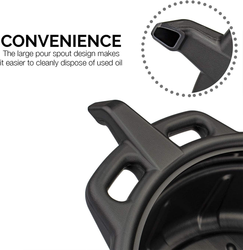 Oil Drain Pan 10L Black Plastic Motor Oil Drip Catcher Pan