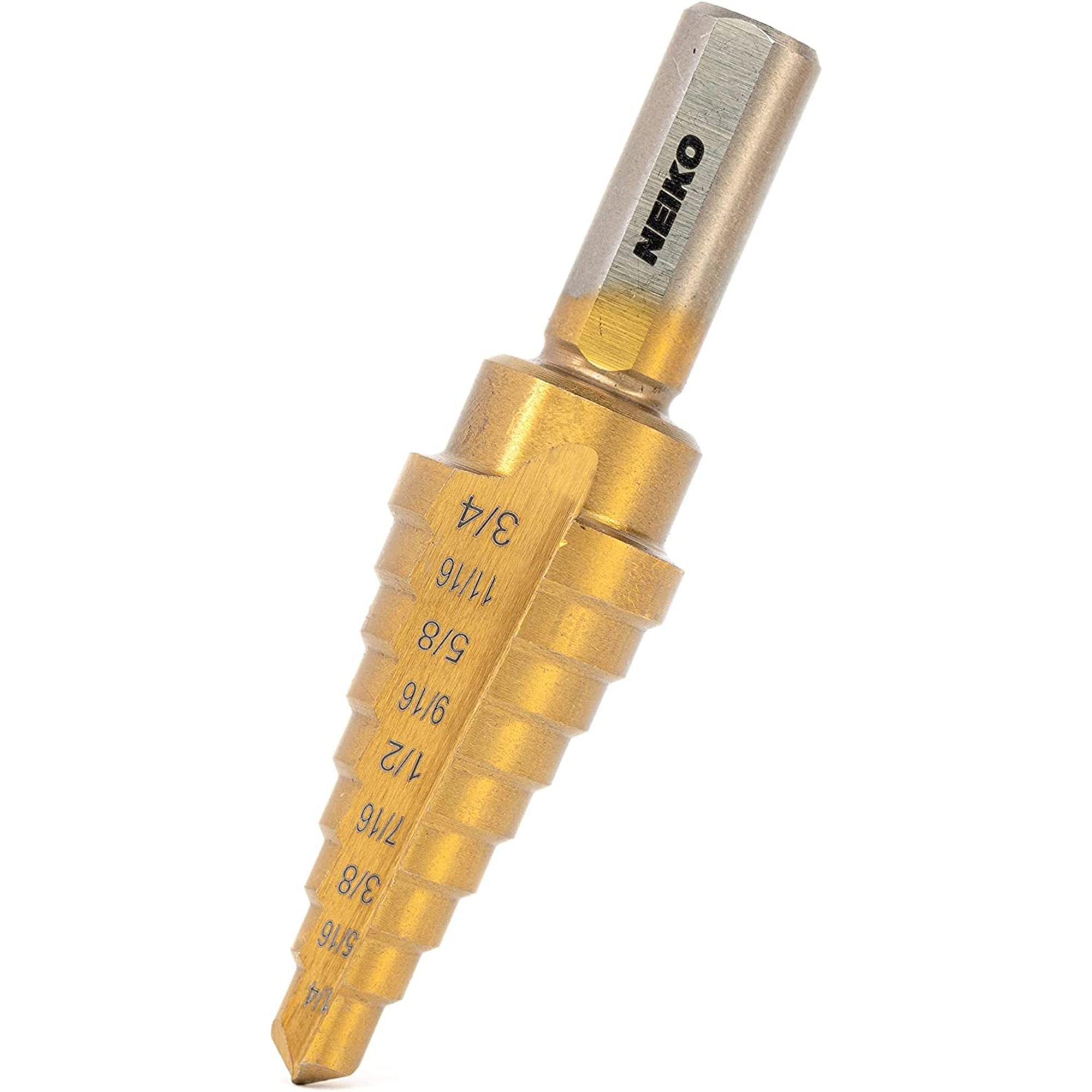 Titanium Step Drill Bit — 9 Sizes, 1/4"–3/4", HSS Alloy Steel