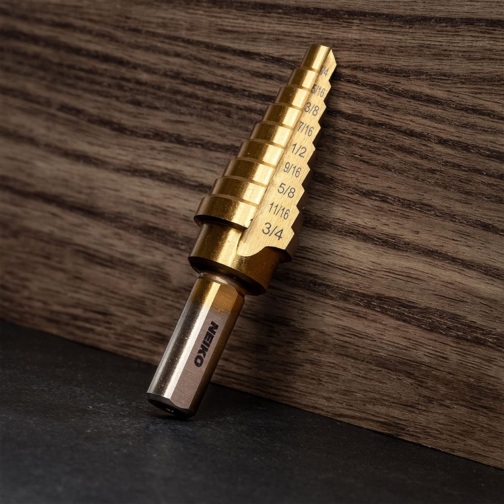 Titanium Step Drill Bit — 9 Sizes, 1/4"–3/4", HSS Alloy Steel