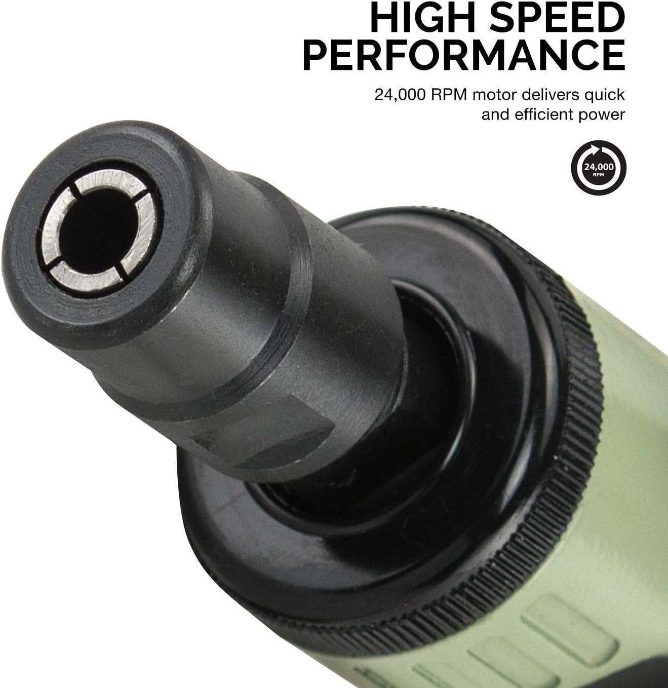 1/4" Mini Die Grinder, Air Straight Grinder 24,000 RPM Free Speed, Mini & Compact Size